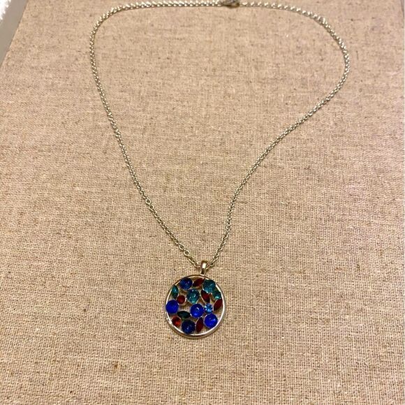 NWOT Colorful, beautiful pendants, chain necklace, abstract - Picture 1 of 6
